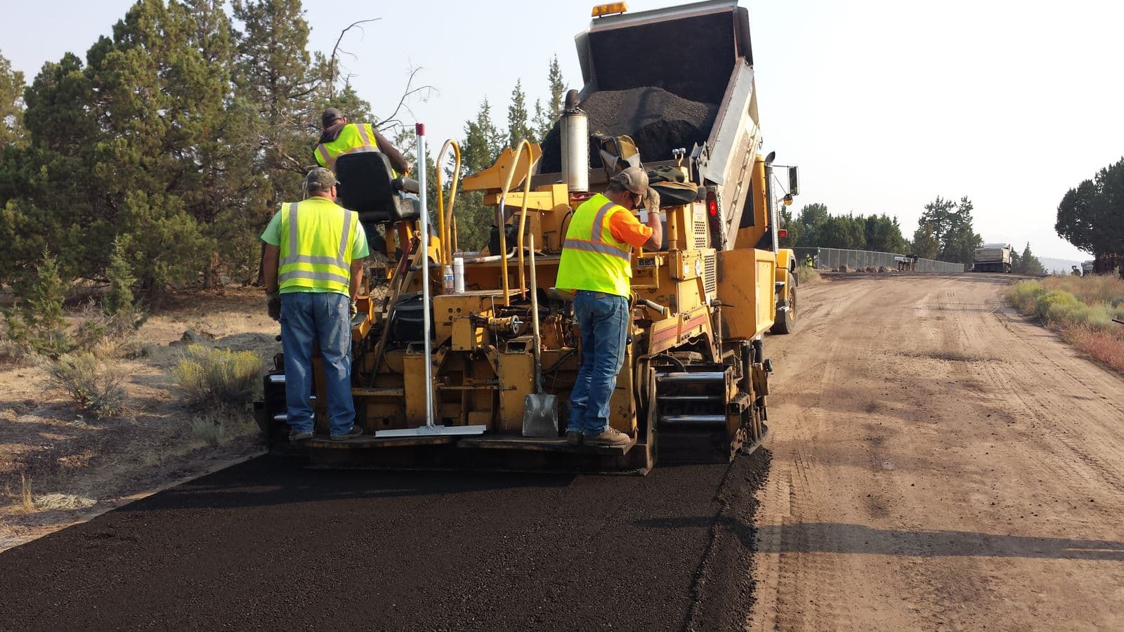 Asphalt paving work in progress