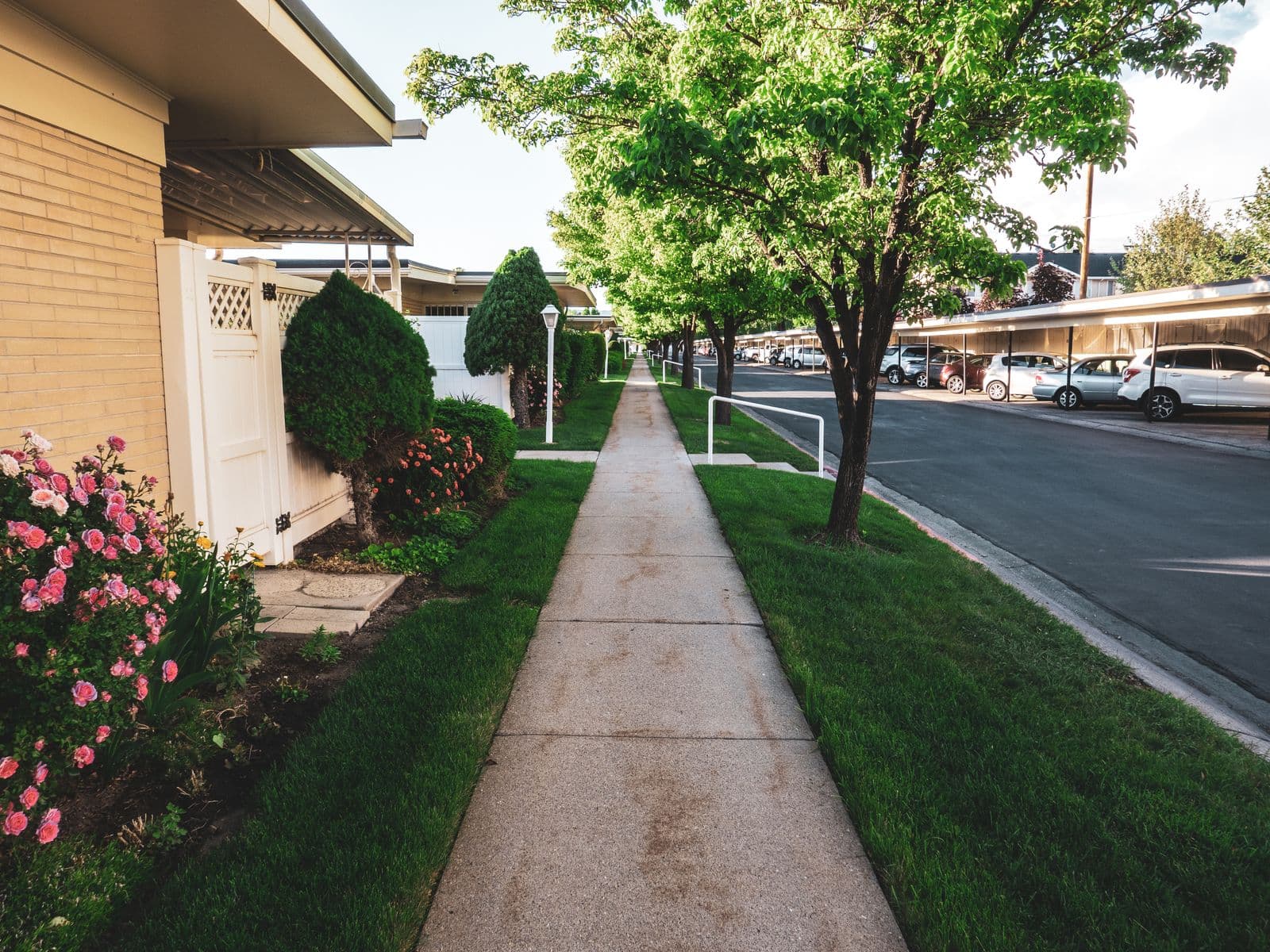Clean concrete walkway